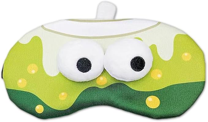 PERFECTSIGHT Sleep Eye Masks, Cute Plush Sleep Eye Cover Lightweight Adjustable Eyeshade Faux Fur Mask Cover for Women Men Sleep Travel Nap, Bubble Tea-BrightBean Baby