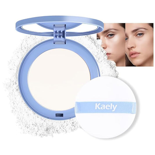 evpct Kaely Oil Control Pressed Face Powder, Get Smooth Flawless Fine Lines and Lightweight Finishing Foundation, Control Shine Long Lasting Waterproof Face Setting Powder Cosmetic, 13 White-BrightBean Baby