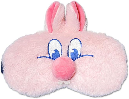 PERFECTSIGHT Bunny Eye Masks, Cute Plush Sleep Eye Cover Lightweight Adjustable Eyeshade Faux Fur Mask Cover for Women Men Sleep Travel Nap, Pink Nose-BrightBean Baby