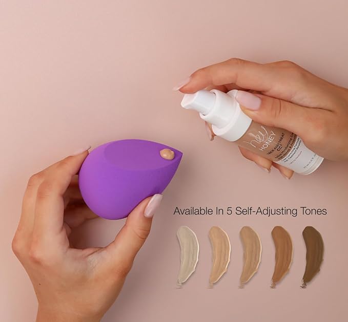 Hey Honey Trick and Treat CC² Cream SPF 46 | Active Moisturizing Color Correcting Cream with Honey & Propolis | Best Cover For Rosacea, Skin Redness & Mature Skin | 1 oz (Tan Tone)-BrightBean Baby