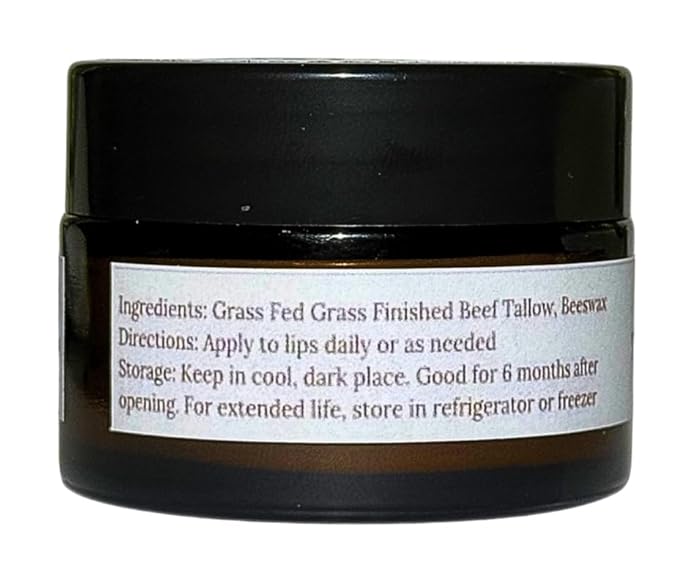100% Grass Fed Grass Finished Beef Tallow and Beeswax Lip Balm, Face Moisturizer, Body Balm, for Oily, Dry, Sensitive Skin, USA Made-BrightBean Baby