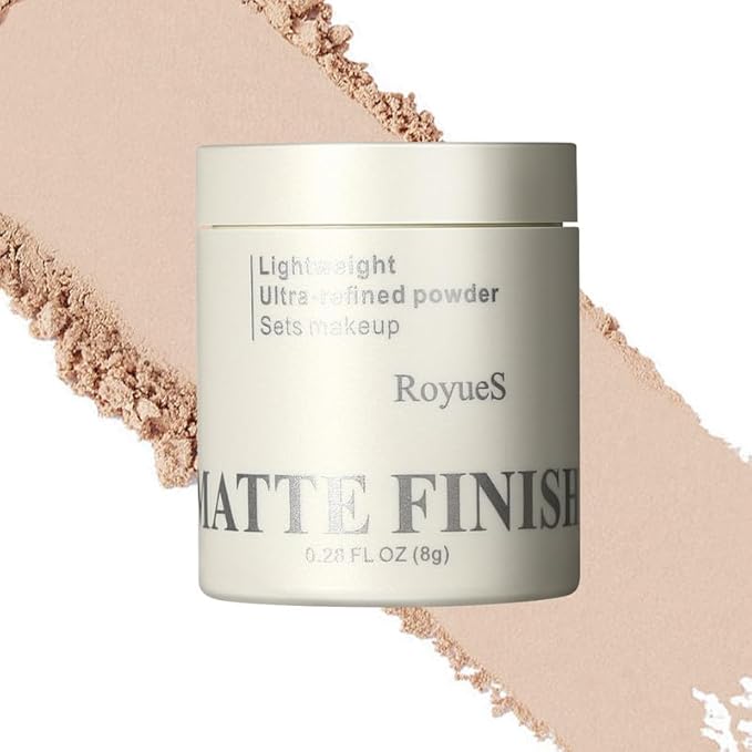 Nude Translucent Makeup Setting Powder, Waterproof High-Definition Traceless Powder Matte Setting Makeup, Long-Lasting Oil Control, Minimizes Pores and Fine Lines Loose Cosmetics, 03-BrightBean Baby