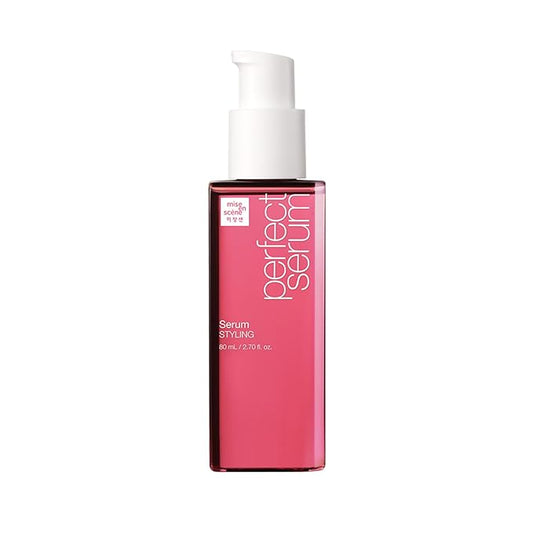 Mise En Scene Perfect Styling Serum for Heat Damage Protection - Hair Serum for holding Bounce, Hair Essence for Long Lasting Curl, Powdery Scent, with Argan Oils, 2.70 fl. Oz-BrightBean Baby