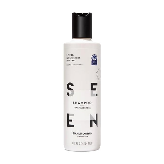 SEEN Shampoo, Fragrance Free - Non-Comedogenic & Sulfate-Free Hair Shampoo- Dermatologist-Developed - Safe for Sensitive, Eczema & Acne Prone Skin-BrightBean Baby