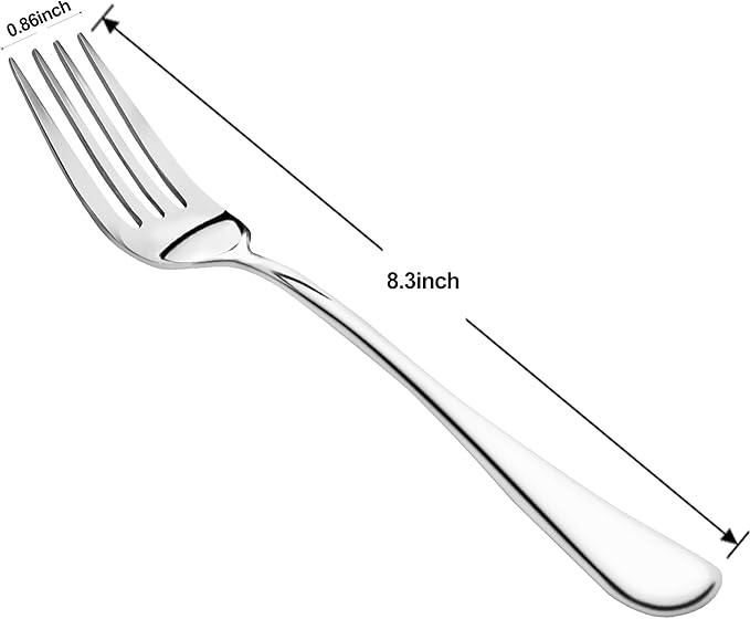 16 Pieces Dinner Forks Set,8" Forks,Food Grade Stainless Steel Dinner Forks,Fine Fork Set for Home,Kitchen,Restaurant,Mirror Polished and Dishwasher Safe