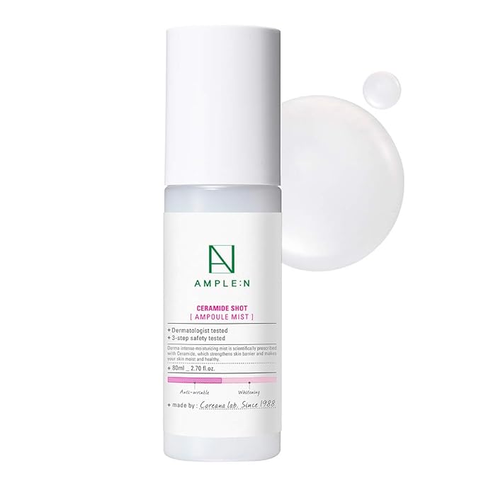 CORÉANA AMPLE:N Ceramide Shot Ampoule Mist - Hydrating Face Spray to Strengthen Skin Barrier – Moisturizing and Skin Repairing Face Ampoule Mist to Restore Vitality, 2.7 fl.oz.-BrightBean Baby