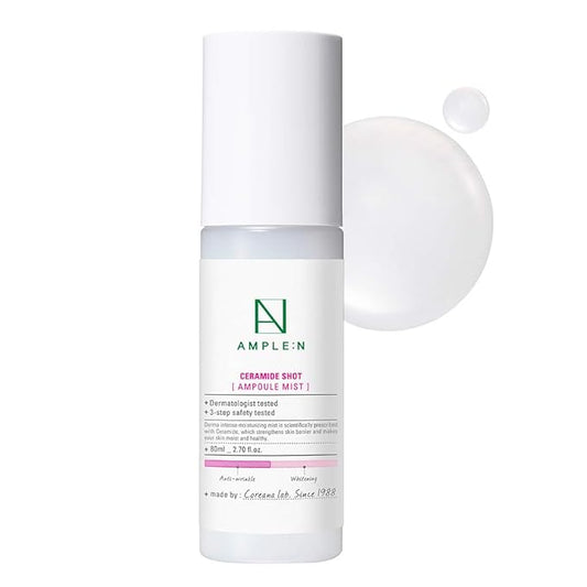 CORÉANA AMPLE:N Ceramide Shot Ampoule Mist - Hydrating Face Spray to Strengthen Skin Barrier – Moisturizing and Skin Repairing Face Ampoule Mist to Restore Vitality, 2.7 fl.oz.-BrightBean Baby