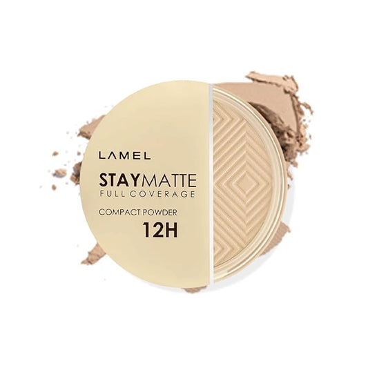 Lamel Stay Matte Compact Powder - Light Natural Coverage - Universal Neutral Undertone - Cruelty Free - Porcelain - N.401-BrightBean Baby