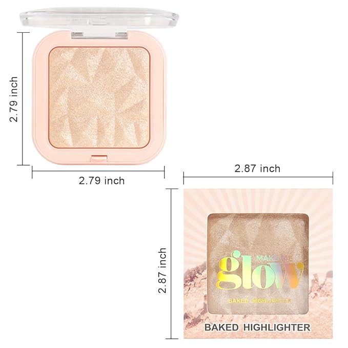 evpct Sun Glow Face Highlighter Makeup Shimmer Glitter Diamond Sparkly Highlighters Makeup Palette Powder for Face Body Cheek Skin iluminadores iluminador de jos maquillaje luminizers E03-BrightBean Baby