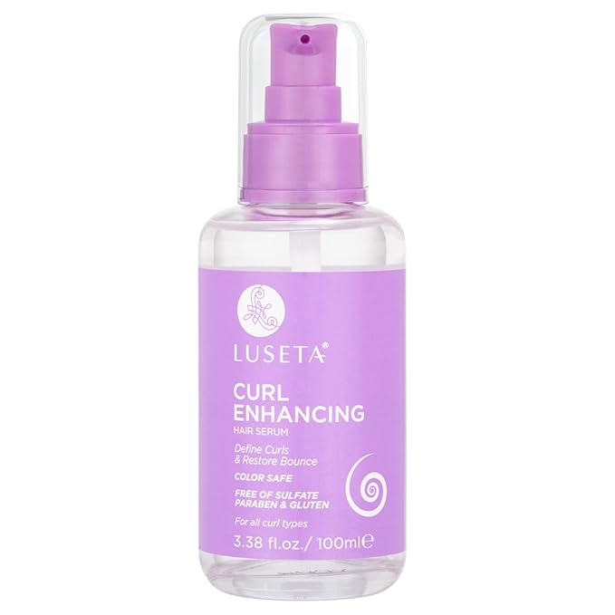 Luseta Curl Enhancing Hair Oil Define Curl & Restore Bounce Anti-frizzing and Smoothing for Curly Hair Type 3.38oz-BrightBean Baby