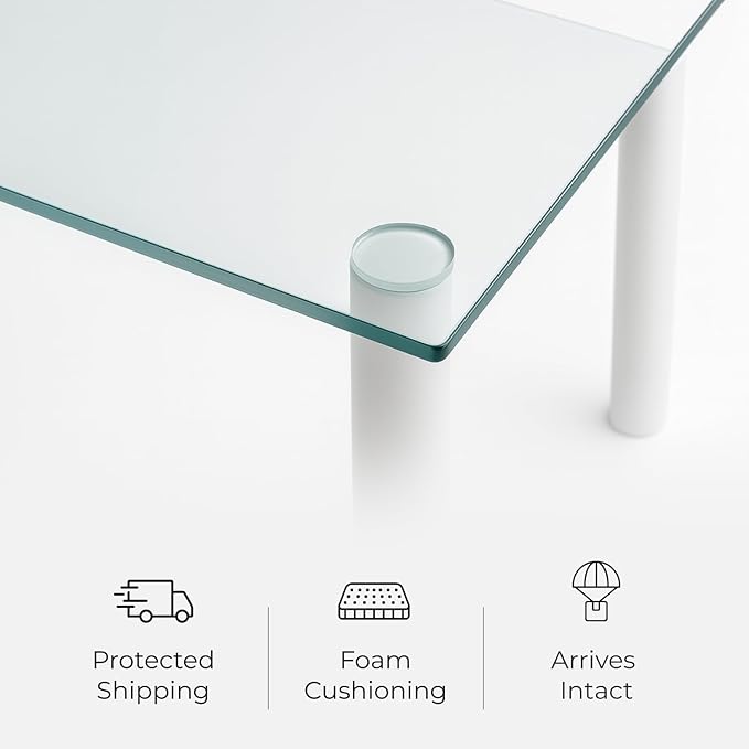 Fab Glass and Mirror Tempered Glass Table Top 30x60 Inch Rectangle 1/4" Thick Clear Furniture Protector with Flat Polish Edge Eased Corners for Coffee Dining Tables Desks