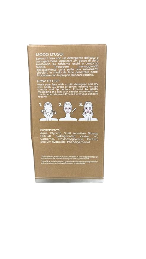 Siero Occhi e Labbra ala Bava di Lumaca e Olio di Mandorle with Snail Slime and Almond Oil for All Skin Types, 30 ml (Fl Oz 1.0) 1 unit - Made in Italy [italian import].-BrightBean Baby