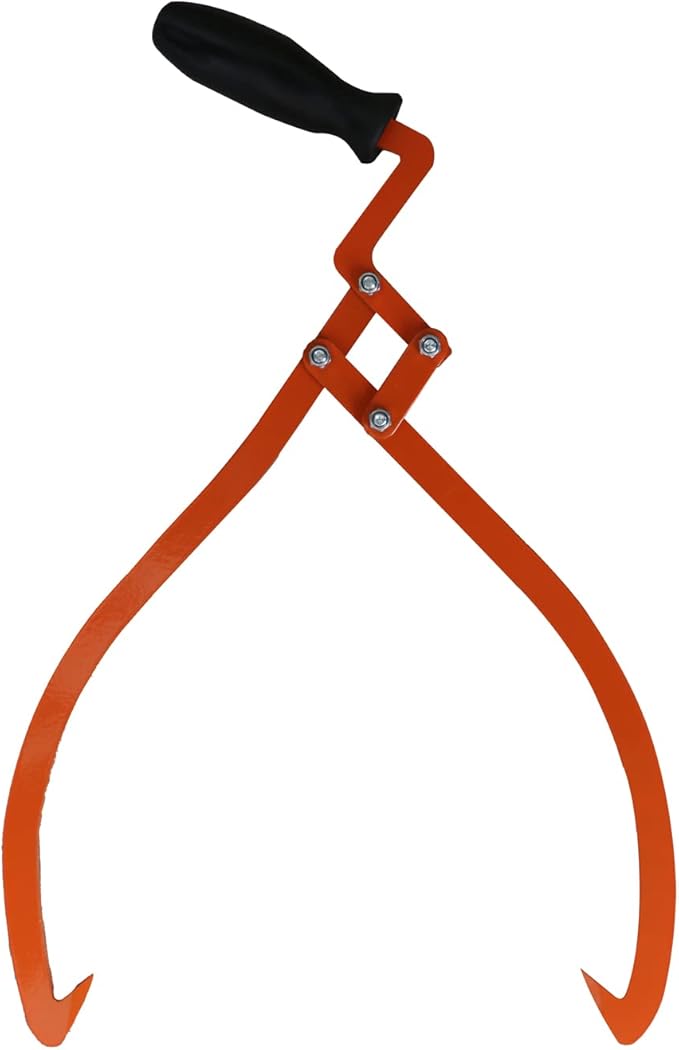 20" Log Tongs Logging Skidding Tongs Non-Slip Grip- Log Lifting, Handling, Dragging & Carrying Tool