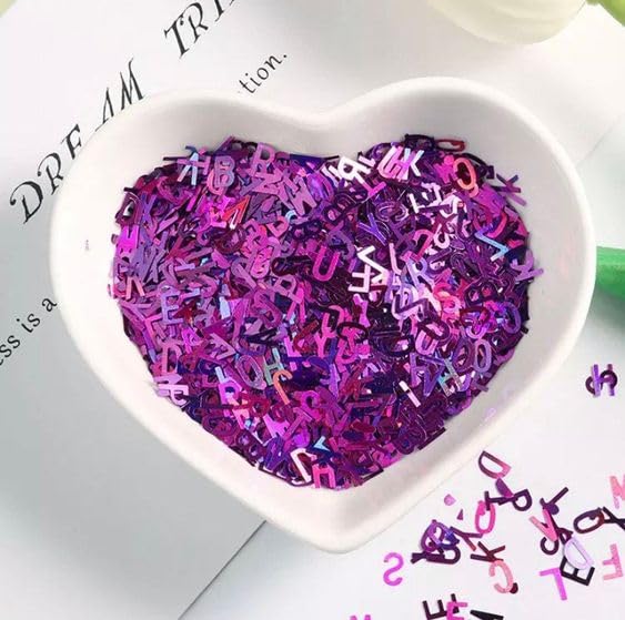 3 Colors Nail Art Glitters & Sequins - Black & Purple Letter Shaped Nail Sticker for Women's Manicure DIY-BrightBean Baby