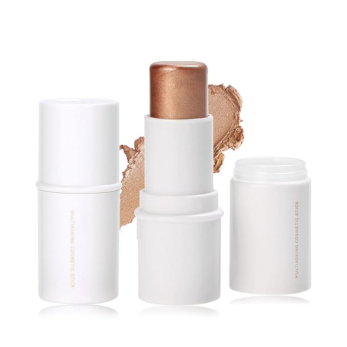 Cream Blush Stick for Cheek and Lip Tint, Multi Use as Highlighter Makeup and Blush Stick for Older Women & Mature Skin(#3 Brighten)-BrightBean Baby