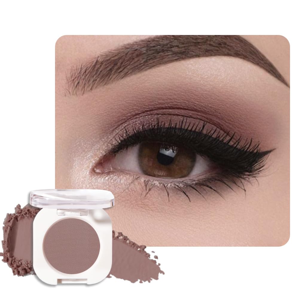 Single Matte Eye Shadow Palette Makeup, Light Cocoa Matte Eyeshadow for Women, Monochrome Eye Shadow Makeup, Pigmented Waterproof Sombras Para Ojos, Vegan, Talc, Paraben & Cruelty Free, 18-BrightBean Baby