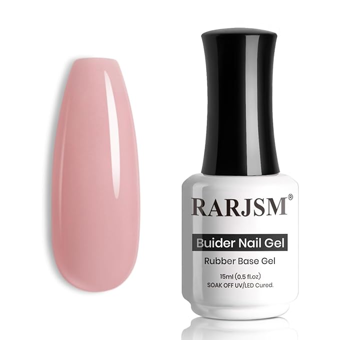 RARJSM Rubber Base Coat Gel Polish Nude Jelly Pink Skin Tone Rubber Base Gel for Nails Natural Nude Color French Manicure Extend Gel Soak Off Curing Requires Single Bottle 15ml Salon Home DIY Use-BrightBean Baby