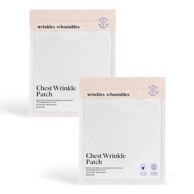 Wrinkles Schminkles Chest, Cleavage & Body Stretch Mark Wrinkle Patches | Reusable Hypoallergenic Pregnancy Safe Silicone Smoothing Pads to Prevent and Reduce Wrinkles & Stretch Marks | 2 Pack-BrightBean Baby