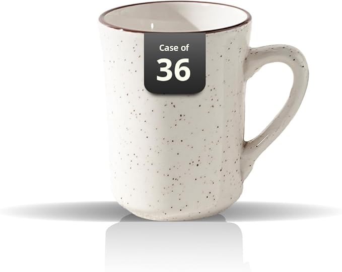 Stoneware Narrow Rim Commercial Grade Brown Speckle, Mug 8.5oz, Case of 36