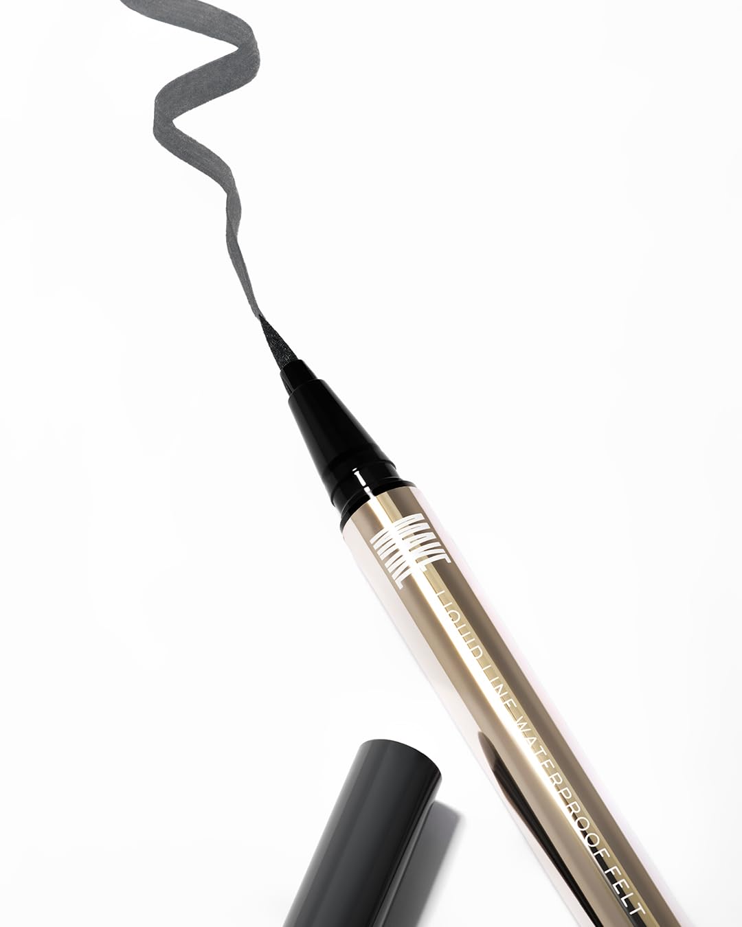 MAKE Beauty Liquid Line Waterproof Liquid Eyeliner Pen. Smudge-Proof Felt Tip for Precise Application of Lines, Wings, and Graphics. Long Lasting Eye Liner - Shade, Carbon Matter-BrightBean Baby