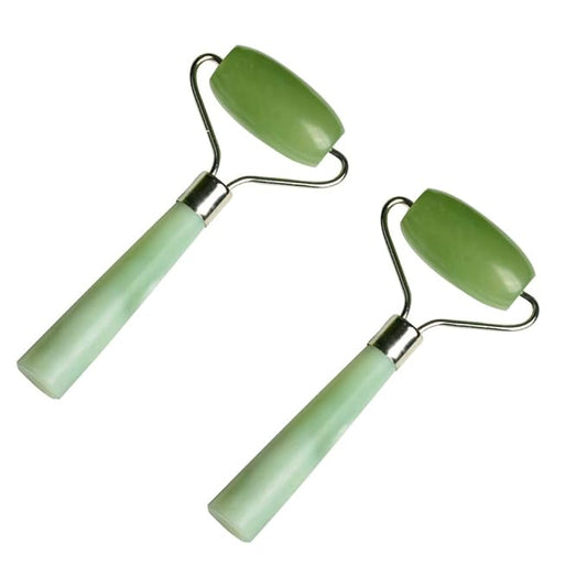 2 Pack Anti-Aging Anti Wrinkle Jade Roller Massager Face Neck Slimming Lymphatic Drainage SPA Tool-BrightBean Baby