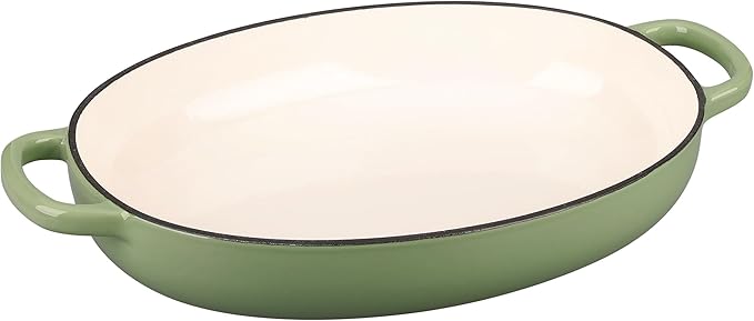Enameled Oval Cast Iron Dutch Oven Pot with Lid 6QT - Bread Dutch Oven Pistachio Green