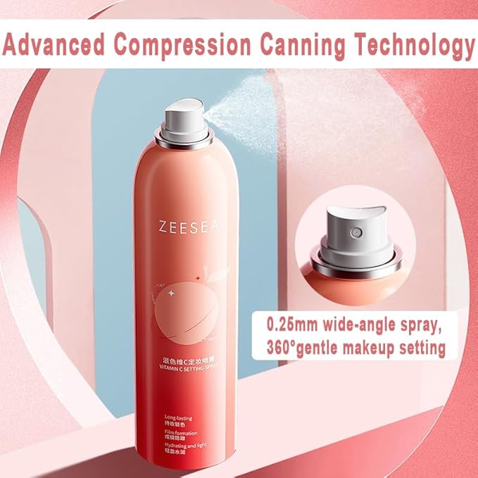 zeesea Vitamin C Hydrating Makeup Setting Spray for Face,Waterproof Make up Setting Fixer Mist type Spray,Long-lasting for 16 hours,Oil Control, 3.52 Fl oz, 100 ml-BrightBean Baby