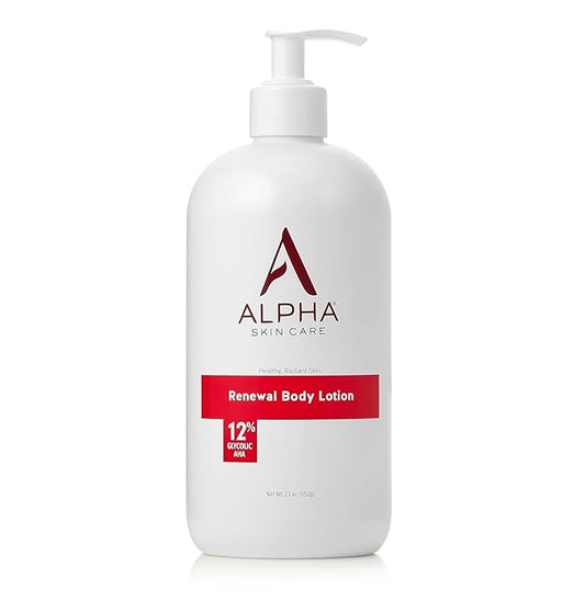 Alpha Skin Care Revitalizing Body Lotion, 12% Glycolic AHA, Simple & Effective Daily Moisturizer Hydroxy Acid, Hydrates & Exfoliates for Soft, Smooth Skin, Anti-Aging, 23 Oz-BrightBean Baby
