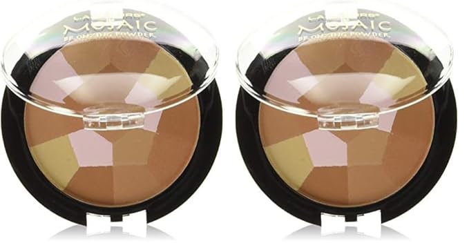 L.A. Colors Mosaic Bronzer/Blush Compact, Golden Bronze, 0.09 Ounce (Pack of 2)-BrightBean Baby