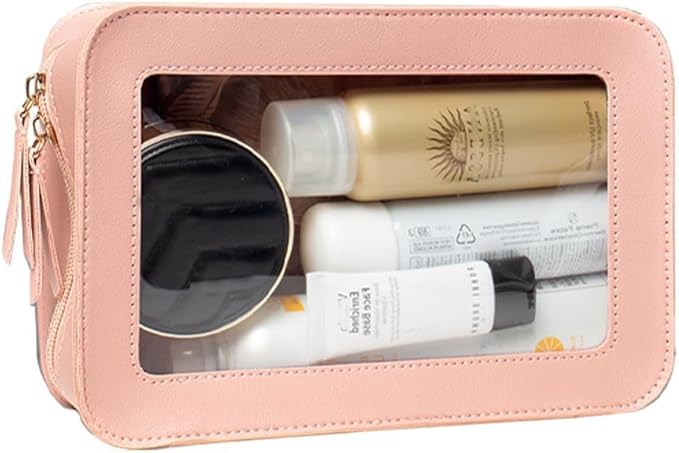 Clear Makeup Bag Small, TSA Approved Portable Toiletry Bag with Zipper Cosmetic Travel Bag Makeup Organizer Case Mini Makeup Pouch for Purse Car Organizer Bag for Women Men-BrightBean Baby