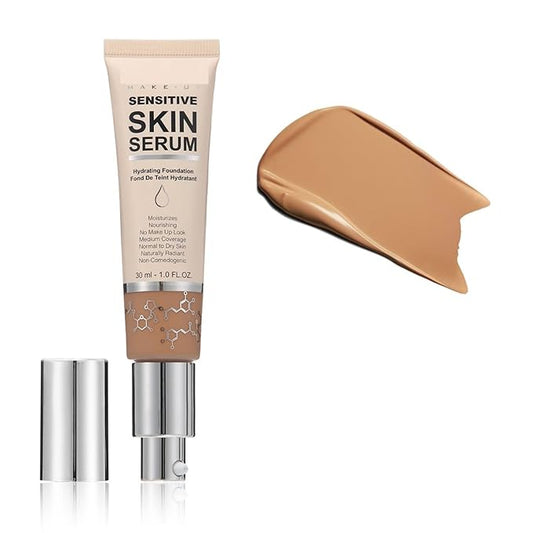 MAEPEOR Hydrating Foundation 6 Colors Full Coverage Liquid Foundation Naturally Mattle Oil-Control Foundation for All Skin Tone (04 Sand)-BrightBean Baby