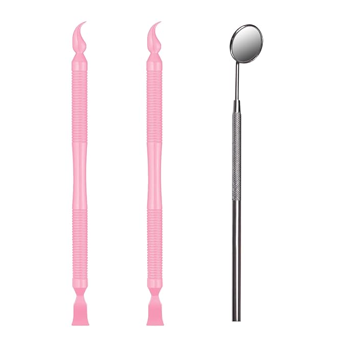 Libeauty Pink Eyelash Lift Tool, Lash Extension Supplies Metal Makeup Mirror, Lash Lifting Applicator Brush Needle for Salon or Home Use-BrightBean Baby