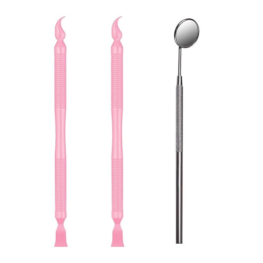Libeauty Pink Eyelash Lift Tool, Lash Extension Supplies Metal Makeup Mirror, Lash Lifting Applicator Brush Needle for Salon or Home Use-BrightBean Baby