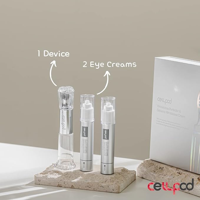 Wrinkleless Perfector & Galvanic Wrinkleless Cream - Galvanic Facial Vibration device with Eye Cream Cream 2 ea. (0.68 fl. oz. for each) - for Anti-Aging, Anti-Wrinkle, and Eye Brightening-BrightBean Baby