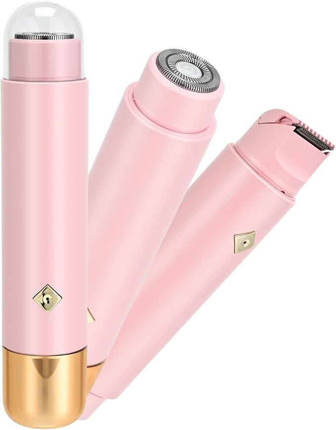 Electric Shaver & Bikini Trimmer for Women – 2-in-1 Design, Waterproof, Type-C Charging, Gentle on Sensitive Skin, Ideal for Travel and Daily Use, Pink-BrightBean Baby