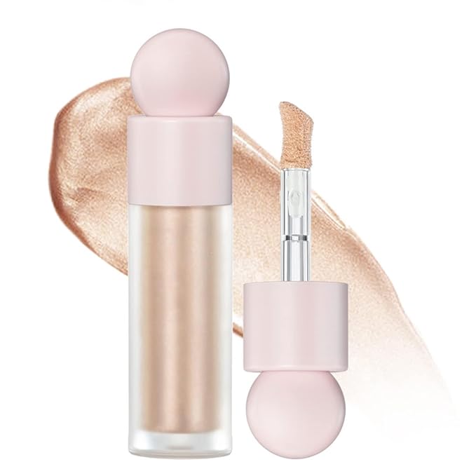 Liquid Highlighter Natural Glow For Face & Body, Waterproof Moisturizing Light Liquid Luminizer For Long Lasting Shimmer, Contour Highlighter Stick Easy to Apply with Cushion Applicator-BrightBean Baby