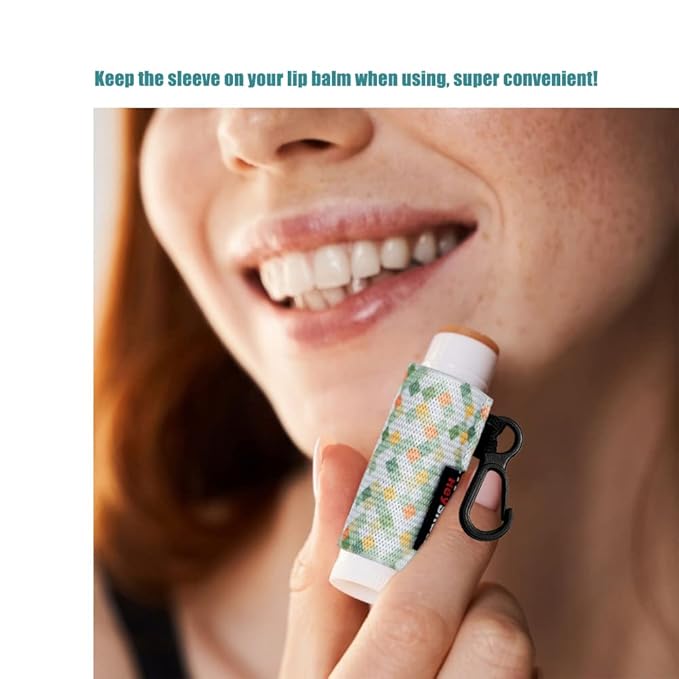 HEYSKAY Lip Balm Holder Sleeves Keychain Chapstick Elastic Sleeves (Boho Pattern) 1 3.0 Count-BrightBean Baby