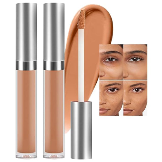 Kaely 2Pcs Hydrating Concealer Wand,Full Coverage Liquid under Eye Concealer,Long Lasting Waterproof Primer Makeup for Dark Circles and Puffiness Trouble Spots Redness,Eye Ring corrector de ojeras 07-BrightBean Baby