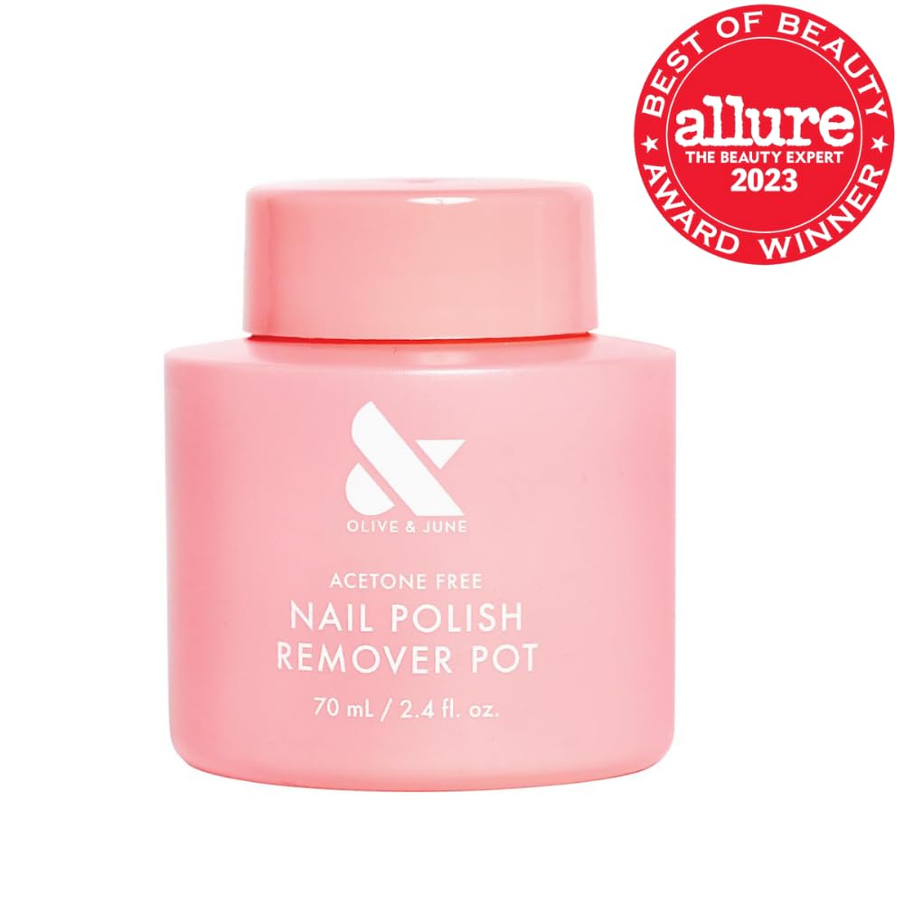 Olive & June Polish Remover Pot | Acetone-Free Nail Polish Remover with Sponge Lid for Mani + Pedi | No-Mess, Gentle & Effective Formula | Non Acetone | Vegan & Cruelty-Free | 60mL-BrightBean Baby