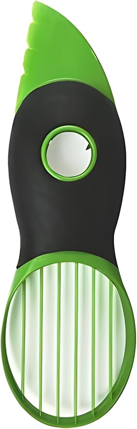 3-in-1 Avocado Slicer, Cutter & Peeler - Multi-Functional Knife Fruit & Vegetable Kitchen Tool, Scooper Pit Remover (Green-Black)