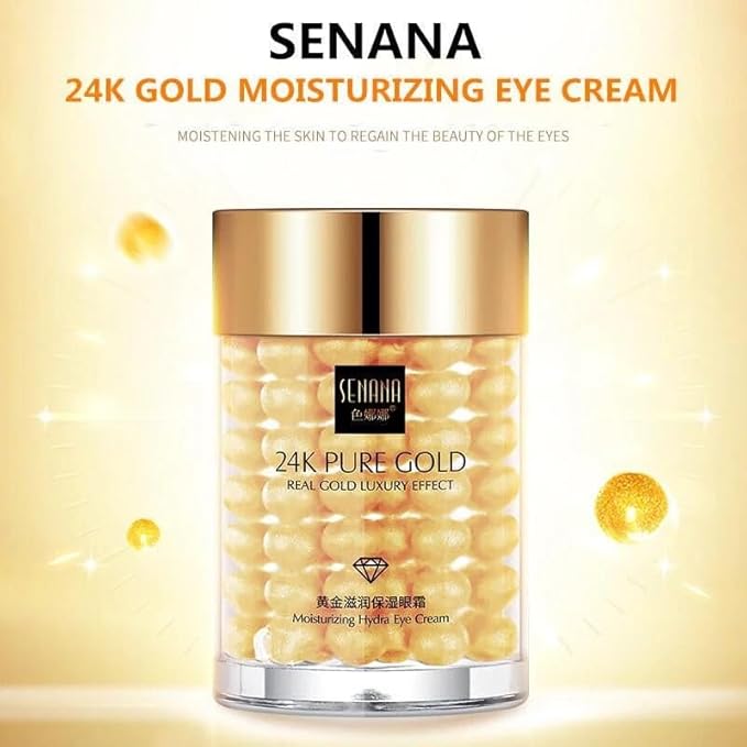 24K Gold Eye Cream For Deep Hydrating, Anti-Aging Gold Eye Cream For Dark Circles And Puffiness,Moisturizing Lightenex Gold Cream Lifting Eye SENANA (1 PACK)-BrightBean Baby