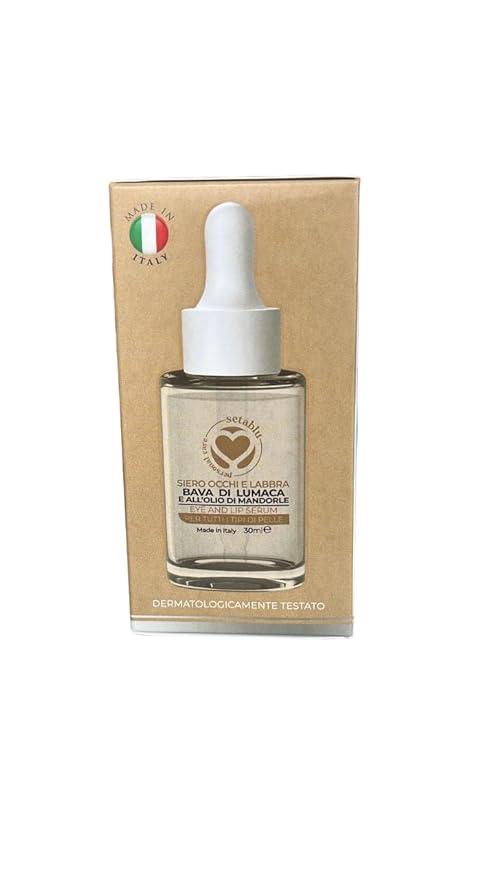 Siero Occhi e Labbra ala Bava di Lumaca e Olio di Mandorle with Snail Slime and Almond Oil for All Skin Types, 30 ml (Fl Oz 1.0) 1 unit - Made in Italy [italian import].-BrightBean Baby