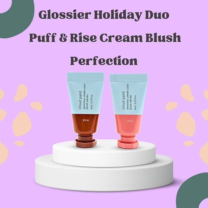 Glossier Mini Cloud Paint Gel Cream Blush Duo:: Rise (Warm Terracotta) and Puff (Light, Cool Pink)-BrightBean Baby