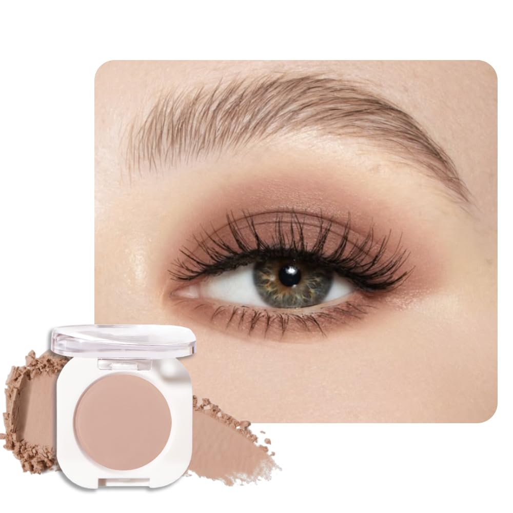 Single Matte Eye Shadow Palette Makeup, Rosy Brown Matte Eyeshadow for Women, Monochrome Eye Shadow Makeup, Pigmented Waterproof Sombras Para Ojos, Vegan, Talc, Paraben & Cruelty Free, 05-BrightBean Baby