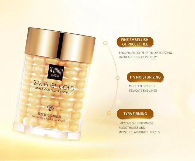24K Gold Eye Cream For Deep Hydrating, Anti-Aging Gold Eye Cream For Dark Circles And Puffiness,Moisturizing Lightenex Gold Cream Lifting Eye SENANA (1 PACK)-BrightBean Baby