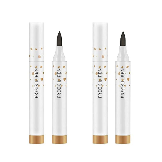 2 Pcs Freckle Pen Set, Natural Lifelike Fake Freckles Makeup Pen Magic Brown Color Freckles Makeup Tool Long-Lasting Waterproof Dot Spot Pen for Effortless Sunkissed Makeup (Light Brown)-BrightBean Baby