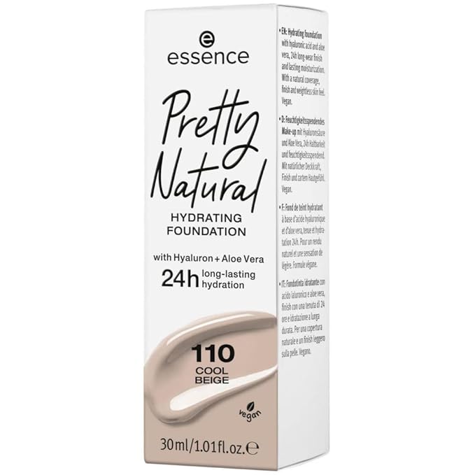 essence Pretty Natural Hydrating Foundation 110 Cool Beige - Pack of 1-BrightBean Baby
