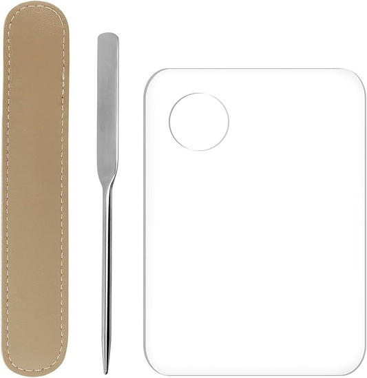 1set Plastic Makeup Mixing Palette and Spatula Cosmetic Palette Foundation Palette For Nail Art Eye Shadow Lipsticks Mixing Makeup Tools Makeup Applicator Kit (3.94x5.83inch)-BrightBean Baby