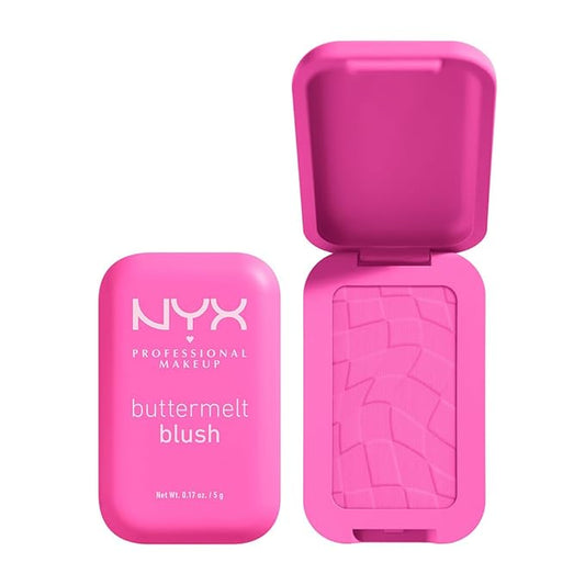 NYX PROFESSIONAL MAKEUP Buttermelt Powder Blush, Fade and Transfer-Resistant Blush, Up to 12HR Make Up Wear, Vegan Formula - My Butta Half-BrightBean Baby