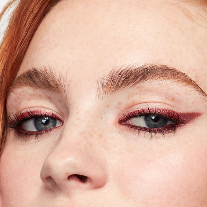 MAKE Beauty Continuum Waterproof Gel Eyeliner Pencil. Creamy, Pigmented Multi-Use, including Waterline with Built-in Sharpener and Blending Brush. Smudge-Proof Makeup. Shade - Retrograde, Burnt Red-BrightBean Baby